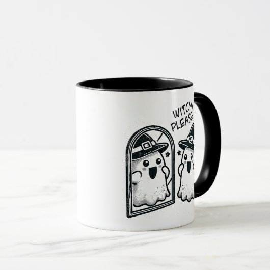 Heksen alsjeblieft! Schattigee Halloween-geest Mok (Voorkant rechts)