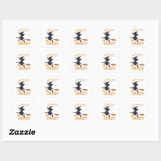 Heksen Be Crazy Square Sticker (Vel)