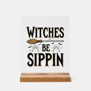 Heksen Be Sippin Vintage Halloween Drank Shirt_1 Acryl Bord