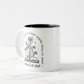 Heksen boekenclub hekserij boekencitaten esthetisc tweekleurige koffiemok (Voorkant links)