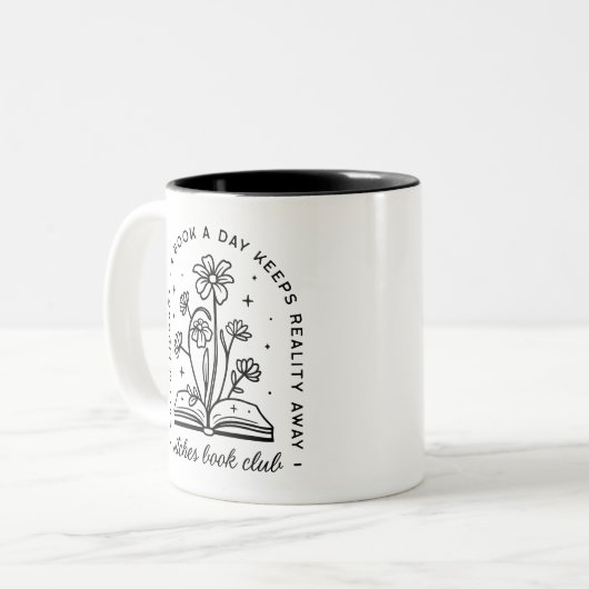 Heksen boekenclub hekserij boekencitaten esthetisc tweekleurige koffiemok (Voorkant links)