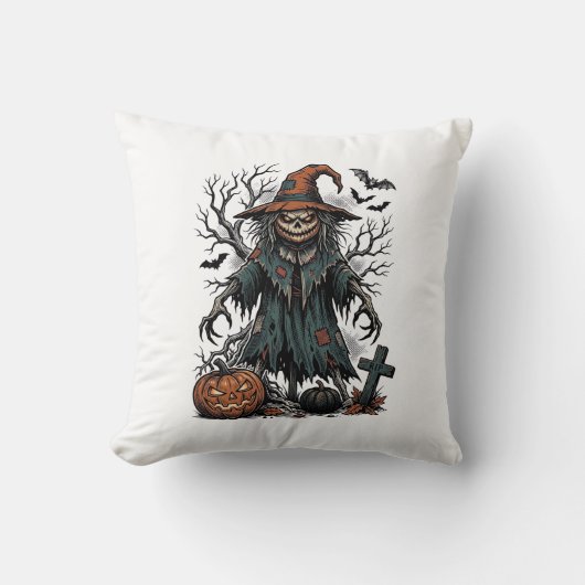 Heksen Boeman Halloween Pompoen Shirt De Kussen (Voorkant)