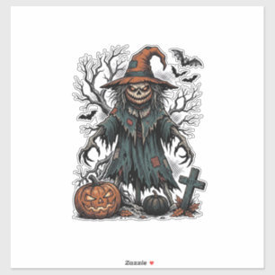 Heksen Boeman Halloween Pompoen Shirt De Sticker