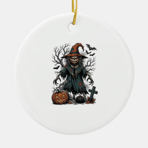 Heksen Boeman Halloween Pompoen Shirt Vintage Keramisch Ornament