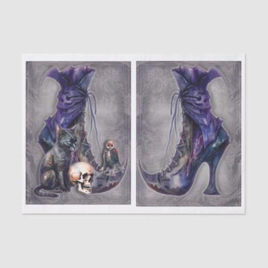 Heksen Boot met Vrienden Links en Rechts Tissuepapier (Voorkant)