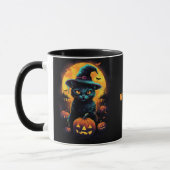 HEKSEN' BREW Halloween, Black Cat bewerkbaar Mok (Links)