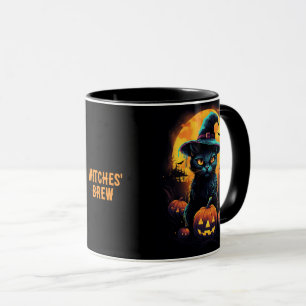 HEKSEN' BREW Halloween, Black Cat bewerkbaar Mok