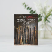 Heksen Brooms Town Meeting Halloween Uitnodiging (Staand voorkant)