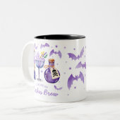Heksen Brouwen Halloween Cocktail Tweekleurige Koffiemok (Voorkant links)