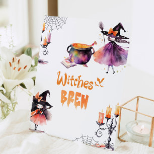 Heksen Brouwen Halloween feest Reclamebord Met Voetstuk