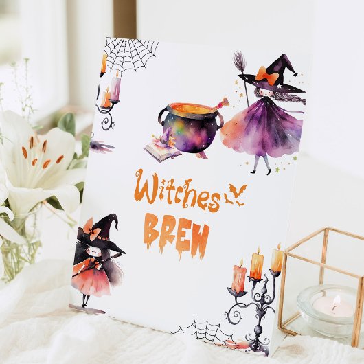 Heksen Brouwen Halloween feest Reclamebord Met Voetstuk