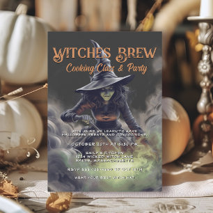 Heksen Brouwen Halloween Koken Klasse en Party Kaart