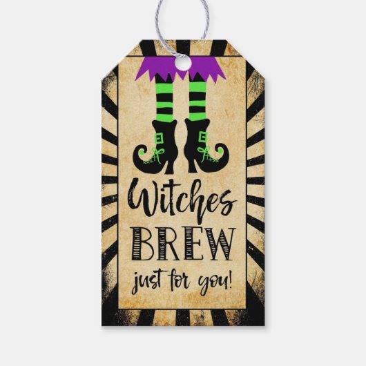heksen brouwen halloween partij gunst cadeaulabel (Voorkant)