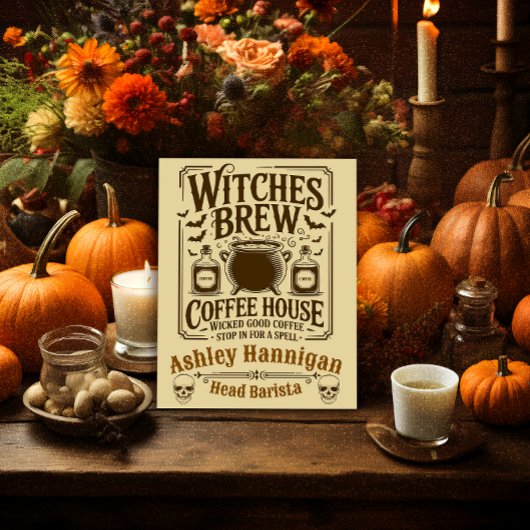 Heksen Brouwen Koffiehuis Halloween Poster