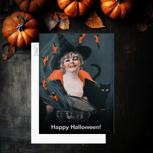 heksen brouwen kreeften kat groot Briefkaart