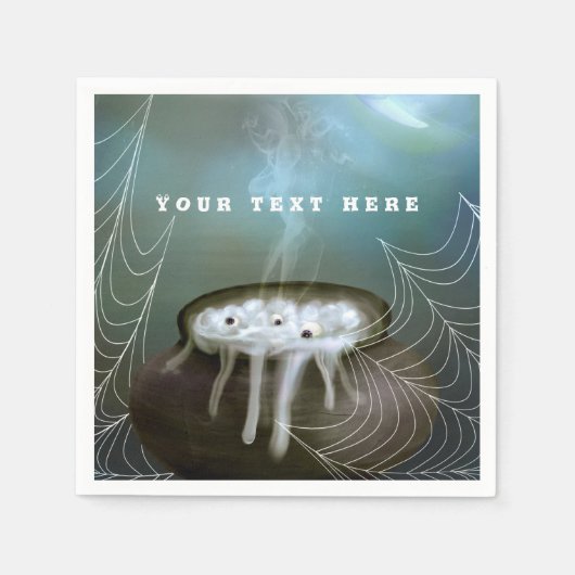 Heksen brouwen spookachtige Halloween Party Cauldr Servet (Voorkant)