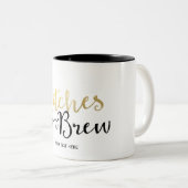 HEKSEN BROUWEN Typografie Halloween Feestelijk Tweekleurige Koffiemok (Voorkant rechts)