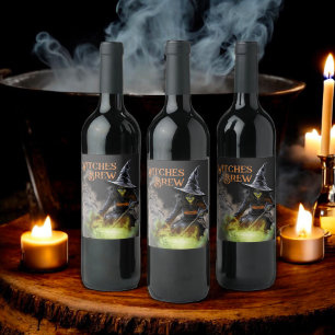 Heksen Brouwen Wicked Witch Halloween Party Wijn Etiket