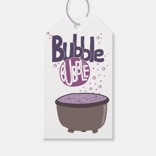 Heksen Cauldron - Bubble Hand belettering Cadeaulabel (Voorkant)