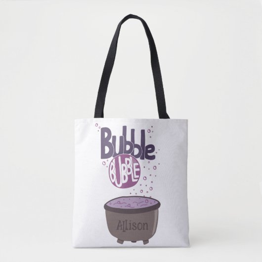 Heksen Cauldron - Bubble Hand belettering Tote Bag (Voorkant)