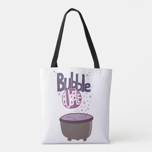 Heksen Cauldron - Bubble Hand belettering Tote Bag (Achterkant)
