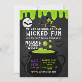 Heksen Cauldron Halloween Verjaardag Uitnodiging (Voorkant)