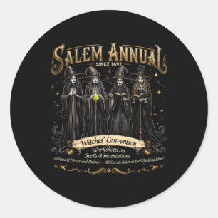 Heksen Conventie Halloween Meisjes Salem A Ronde Sticker