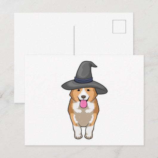 Heksen Corgi Briefkaart (Voorkant / Achterkant)