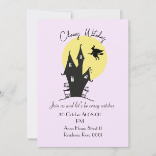 Heksen dames Halloween feest kaarten uitnodiging