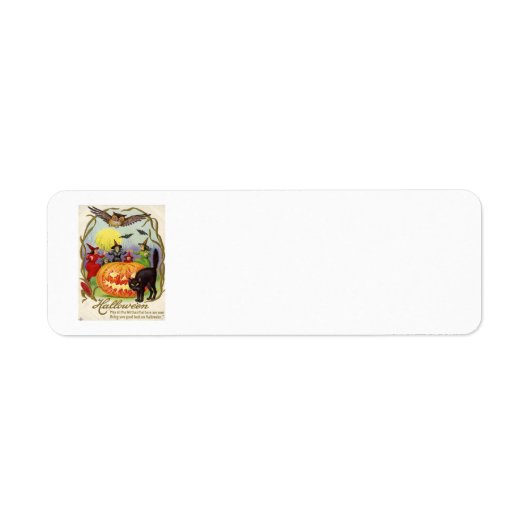 Heksen dansen rond Jack O' Lantern Etiket (Voorkant)