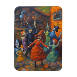 Heksen dansen samen in Halloween, Park Magneet