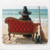Heksen die op een bank aan zee zitten muismat (Voorkant)