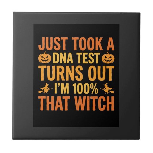 Heksen DNA-test Funny Design voor Halloween Tegeltje (Voorkant)