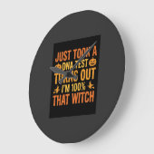 Heksen DNA-test Grappig Ontwerp voor Halloween Grote Klok (Hoek)