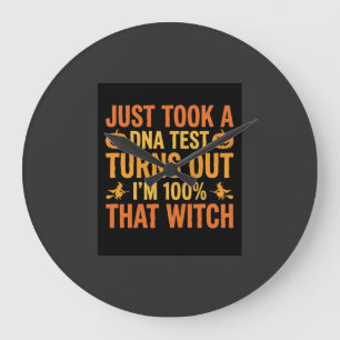 Heksen DNA-test Grappig Ontwerp voor Halloween Grote Klok
