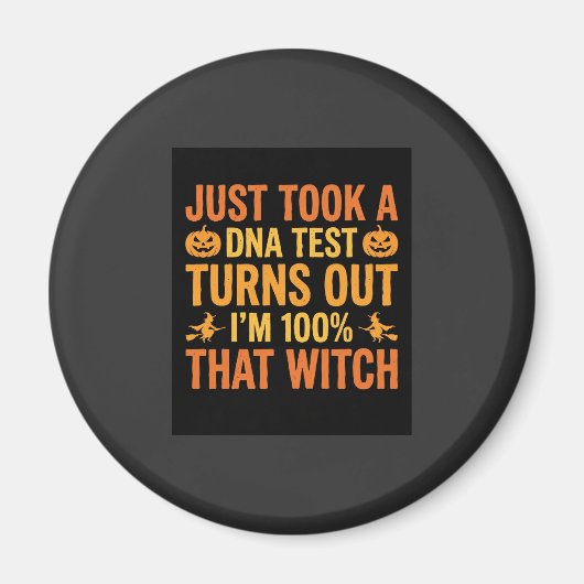 Heksen DNA-test Grappig Ontwerp voor Halloween Magneet (Voorkant)