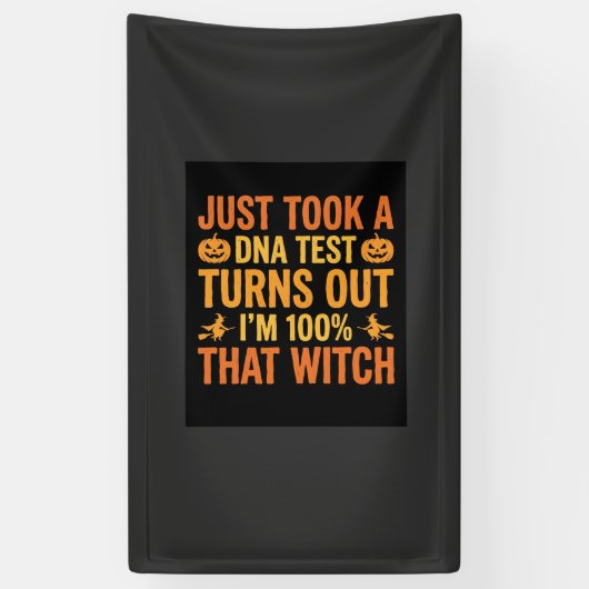Heksen DNA-test Grappig Ontwerp voor Halloween Spandoek (Verticaal)