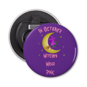 Heksen Draag Roze In Oktober Thunder_Cove Button Flesopener