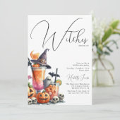 Heksen Drinken op! Halloweenfeest Kaart (Staand voorkant)