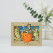 Heksen Duivel Jack O Lantern Duivel Briefkaart (Staand voorkant)