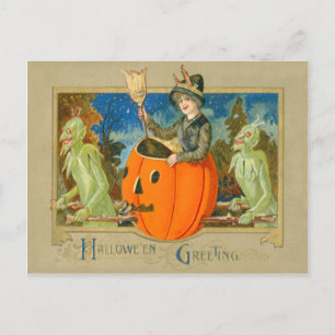 Heksen Duivel Jack O Lantern Duivel Briefkaart
