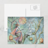 Heksen en geesten Halloween Briefkaart (Voorkant / Achterkant)