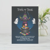 Heksen en geesten Trick or treat Halloween Party Kaart (Staand voorkant)