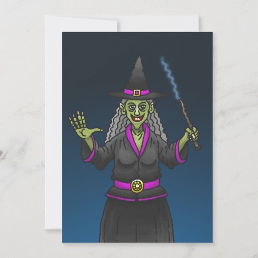 Heksen en geesten Trick or treat Halloween Party Kaart (Achterkant)