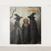 Heksen en Jack-o'-lantaarn in Haunted Forest Wandkleed (Voorkant)