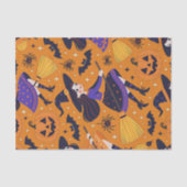 Heksen en Jack-o'-Lanterns betoveren Halloween Tissuepapier (Voorkant)