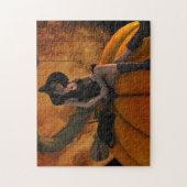 Heksen en katten op Giant Pumpkin Legpuzzel (Verticaal)