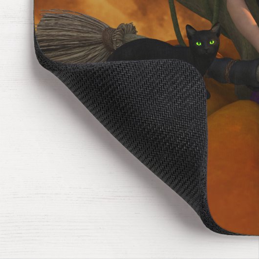 Heksen en katten op Giant Pumpkin Muismat (Hoek)