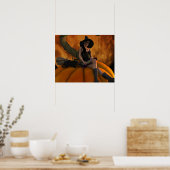 Heksen en katten op Giant Pumpkin Poster (Keuken)