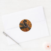 Heksen en katten op Giant Pumpkin Ronde Sticker (Envelop)